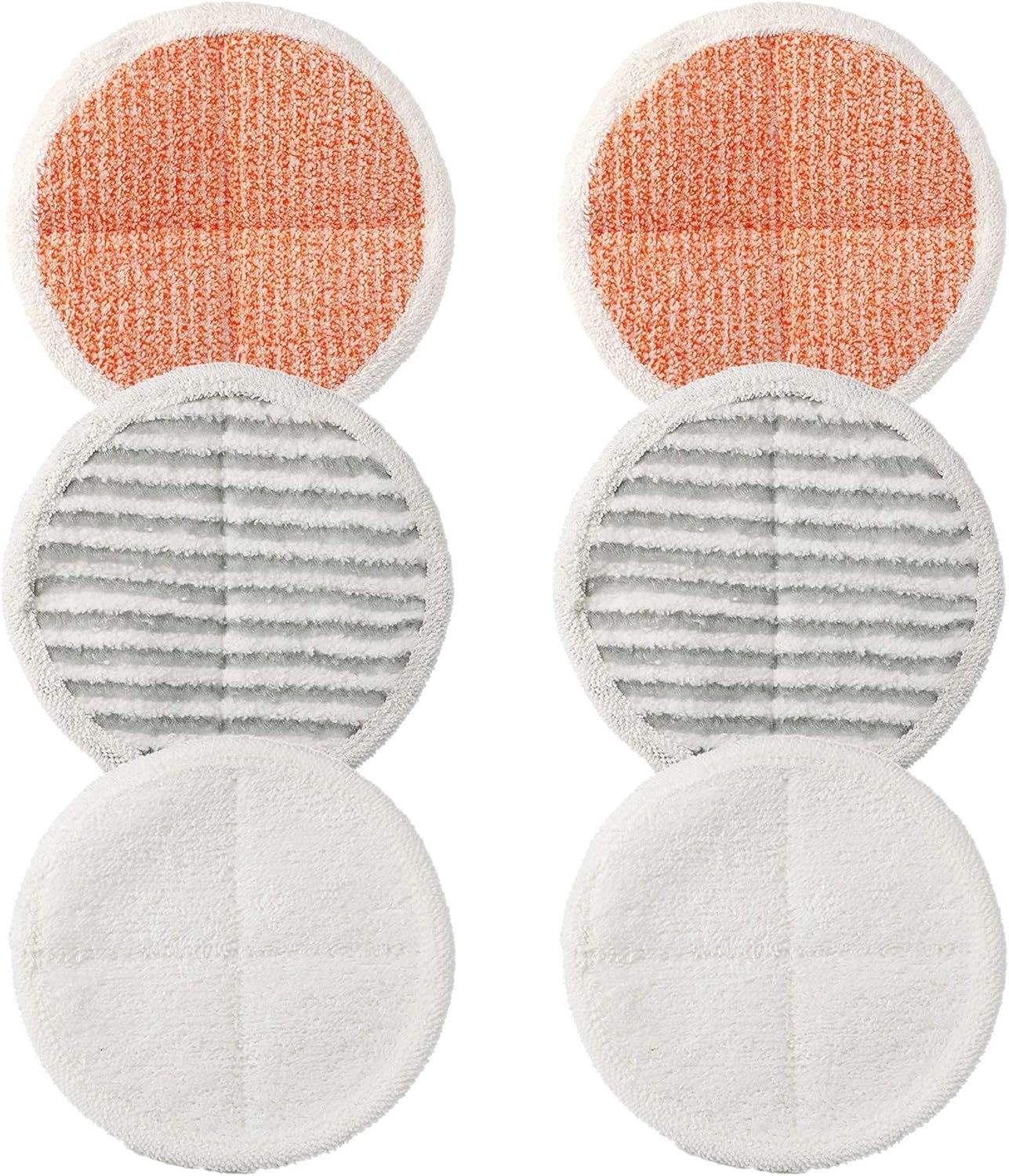 6 Pack Replacement Pads or Bissell Spinwave 2124,2039A,2307,23157,20391,20399 Powered Hard loor Mop