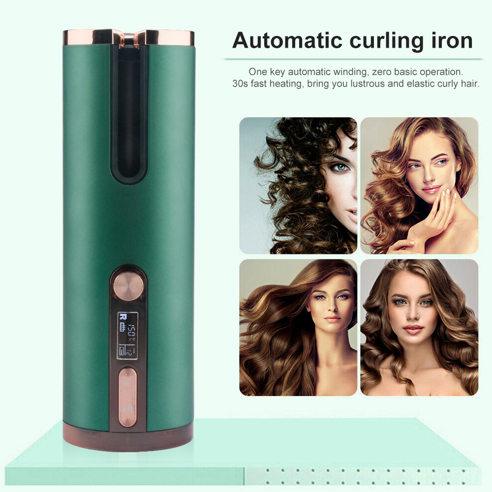 Cordless Automatic Hair Curler with Adjustable Temperature - Gray โ image 2