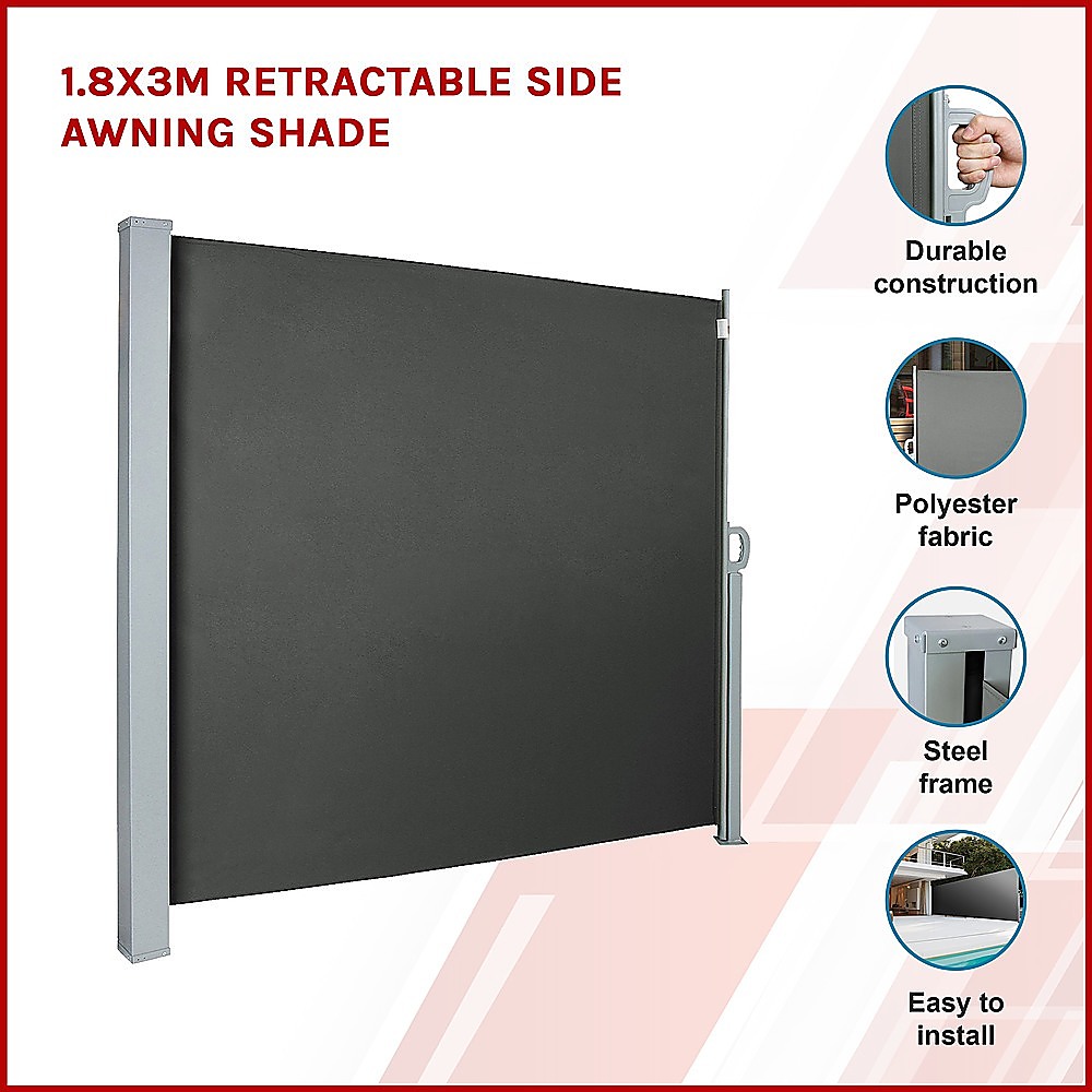 1.8X3M Retractable Side Awning Shade — image 4