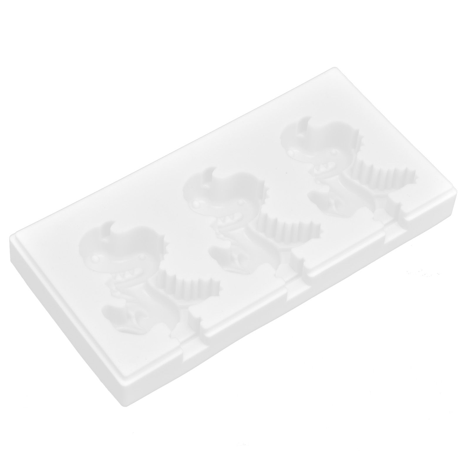 Multi Grid Silicone Ice Bar Mold Heat Resistant Ice Cream Making Mold Kitchen DIY Tool(3Grid Dinosaur Shape ) — image 3