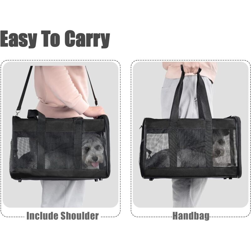 Cat Carrier Bag/Dog Carrier Bag For Cats, Small Dogs, Kittens Or Puppies, Soft And Foldable With Wool Mat For Travel By โ image 4