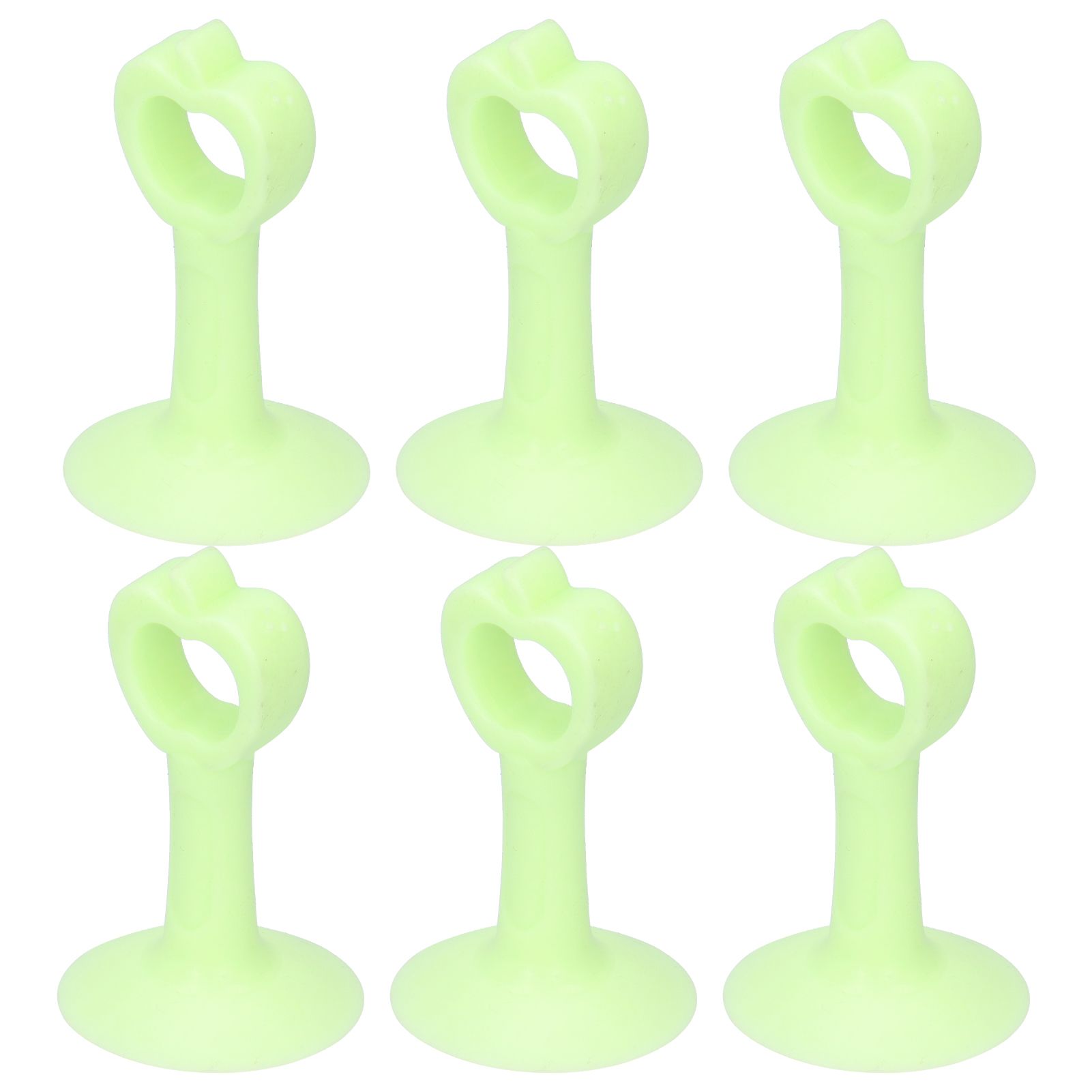 6PCS Door Stopper Anti‑Collision Silicone Wall Protection Home Bathroom Supplies Green — image 6