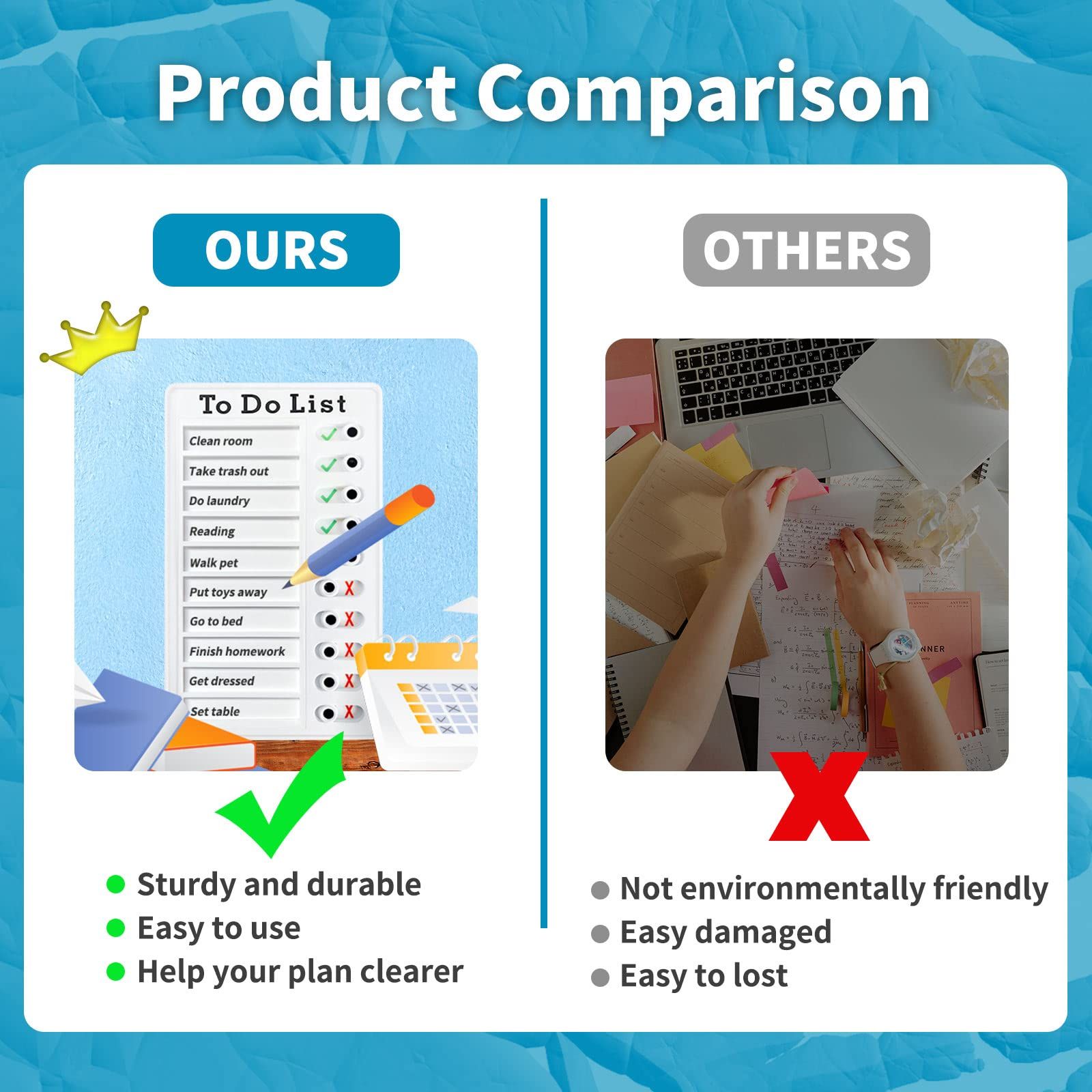 2 Pieces Chore Chart for Adults to do List My Chores Checklist Task Board Sliding Routine Chart for Kids Rv Reminder โ image 4