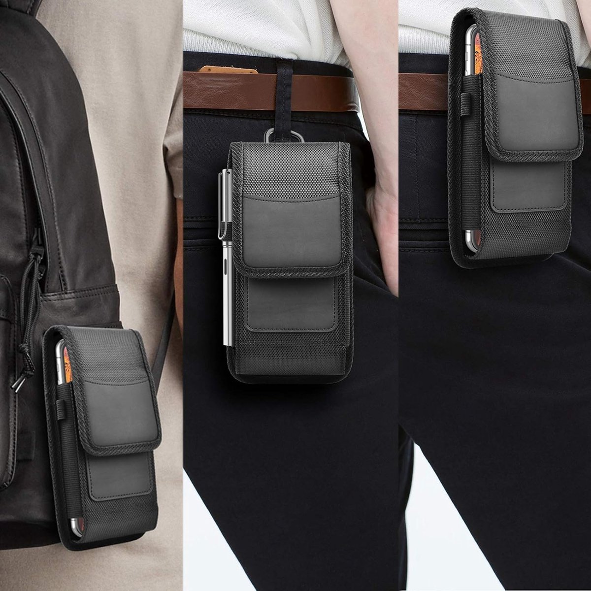 Waist bag - Fanny pack - Outdoor belt bag - Smartphone bag - Standing belt bag - Oxford cloth - black - 17.5*10*2.5cm - belt bag - Gift - Phone bag Men โ image 4