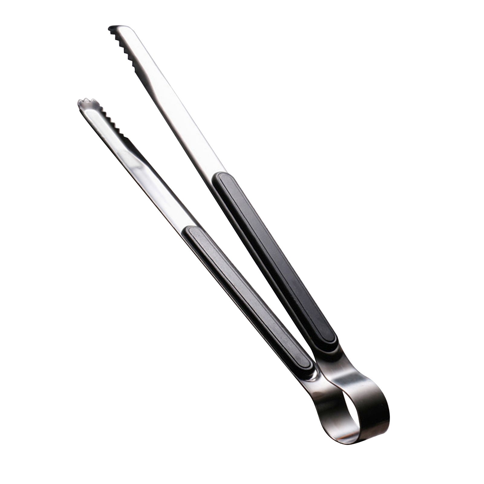 Kitchen Cooking Tong Stainless Steel Easy to Clean Teeth Mouth Steak Clip for BBQ Food 25.5cm Black — image 2