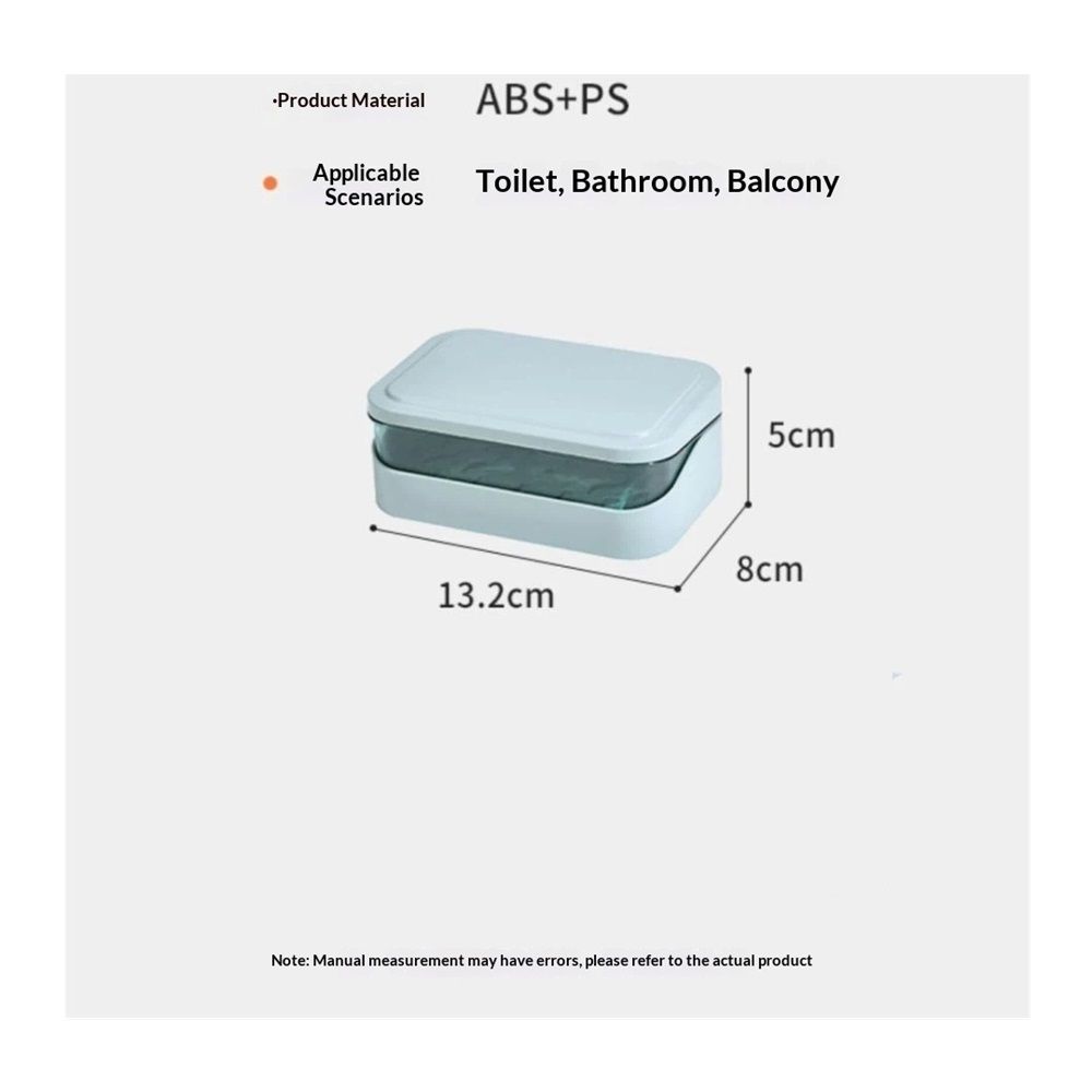 2 pack Soap Holder with Drainage Lid Compact 13.2*8*5cm Bar Soap Container for Bathroom and Kitchen Waterproof Saver Box with Water Filter(only boxs) — image 4