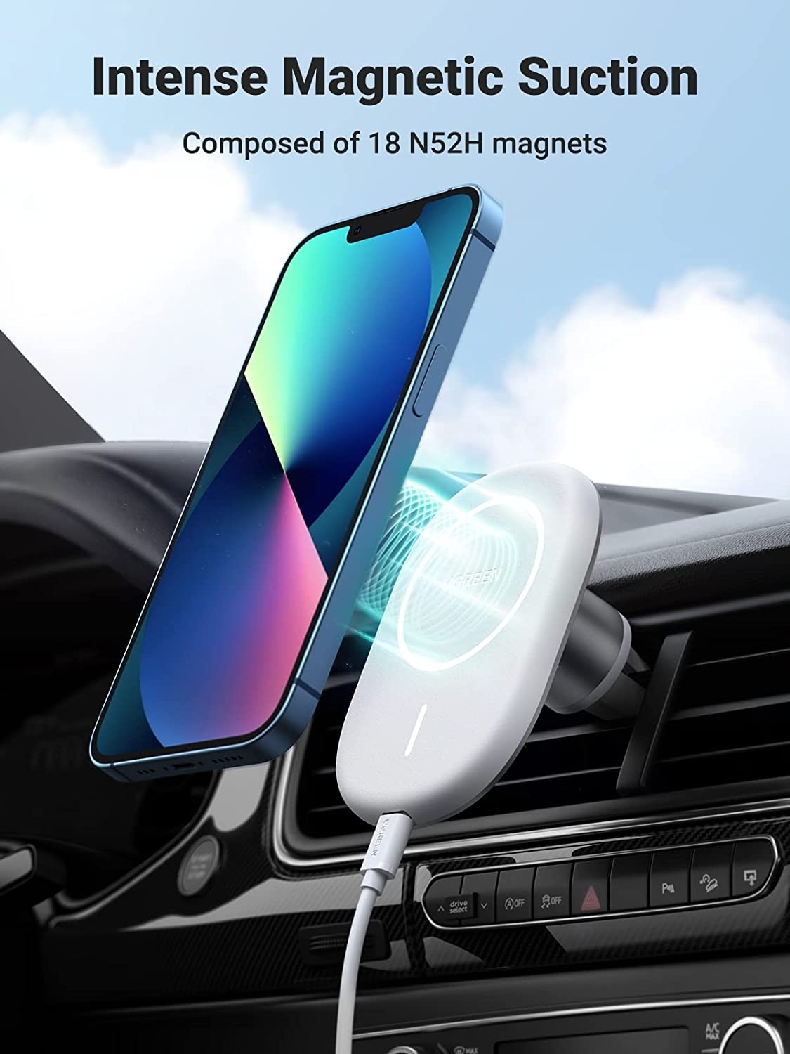 UGREEN 40117 Magnetic Wireless Car Charger โ image 2