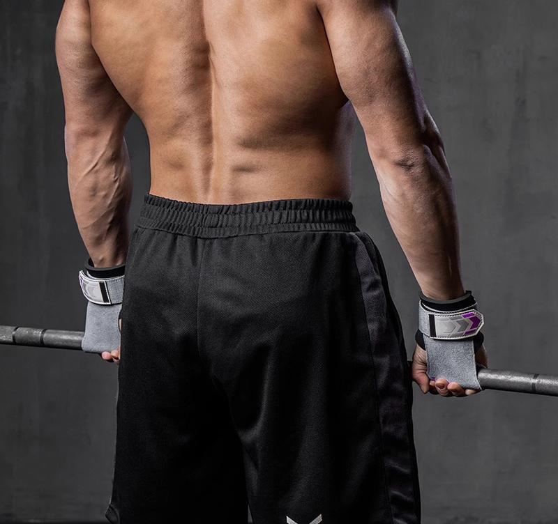 Heavy Duty Weightlifting Grips - Anti-Slip Cowhide Palm Protectors with Neoprene Wrist Support & Adjustable Straps(Brown) โ image 4