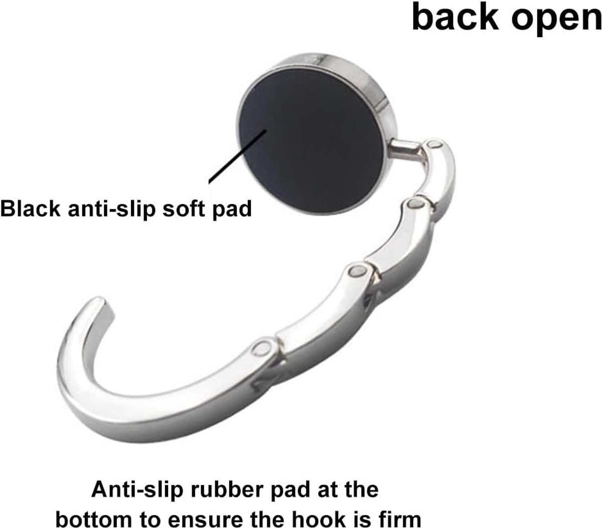 Table Bag Hook - Bag Hooks for Table - Set of 2 Portable Bag Hangers - Silver - Bag Hanger - Desk Bag Hanger - Small Bag Hooks - Handbag Hanger for Table — image 4