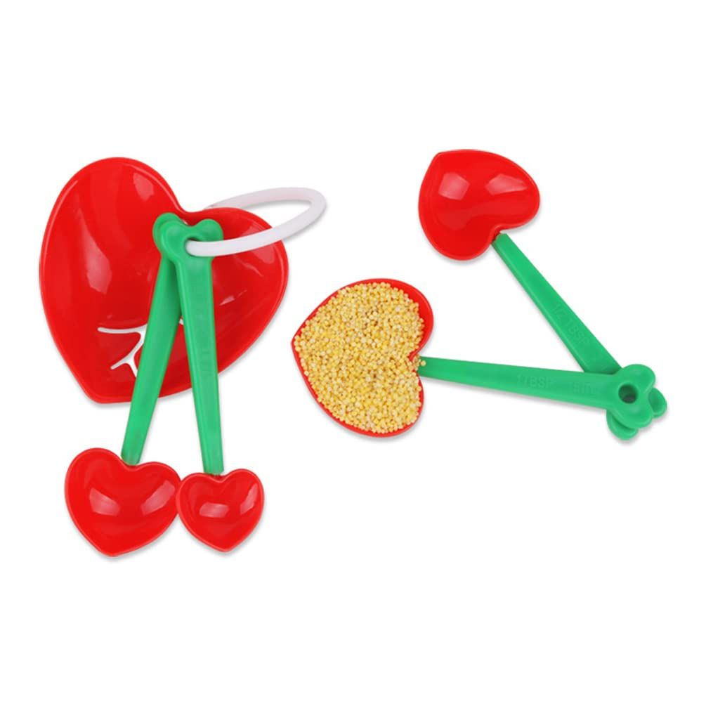 5 Pcs Heart Shaped Plastic Measuring Spoons Set Egg Separator and Scoop for Home Kitchen Baking Cooking — image 5