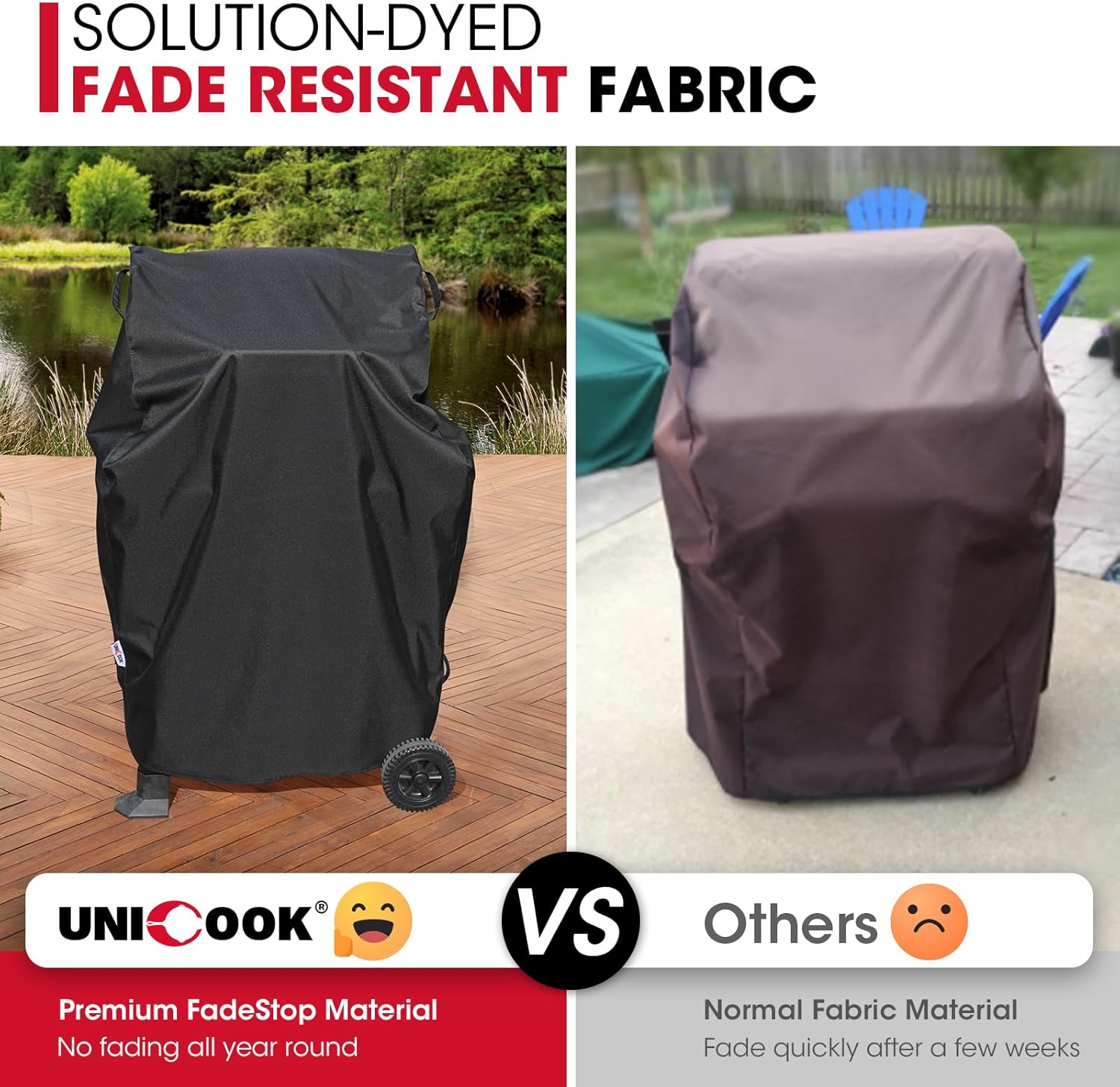 32 Inch Small Grill Cover, Heavy Duty Waterproof 2 Burner Gas BBQ Cover, Compatible with Weber Char-Broil Nexgrill KitchenAid Grills with Both Side Tables — image 5