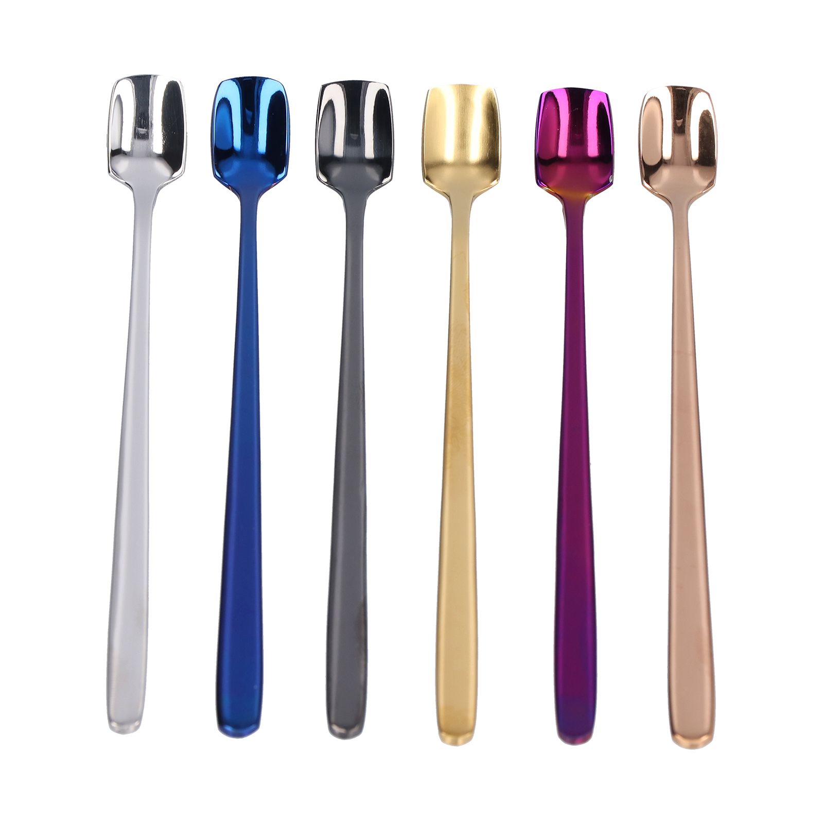 6 Pcs Dessert Spoon 304 Stainless Steel Mixing Spoon Shovel Long Handle Thickened Spoon Set for Dessert Ice Cream 15cm โ image 4
