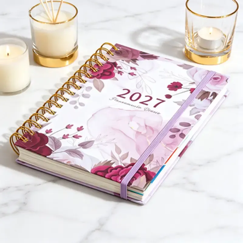 2027 A5 Hardcover Daily Planner | Daily Planning + Self-Discipline Tracking + Time Management – Essential for Boosting Productivity(Wine red rose style) — image 3