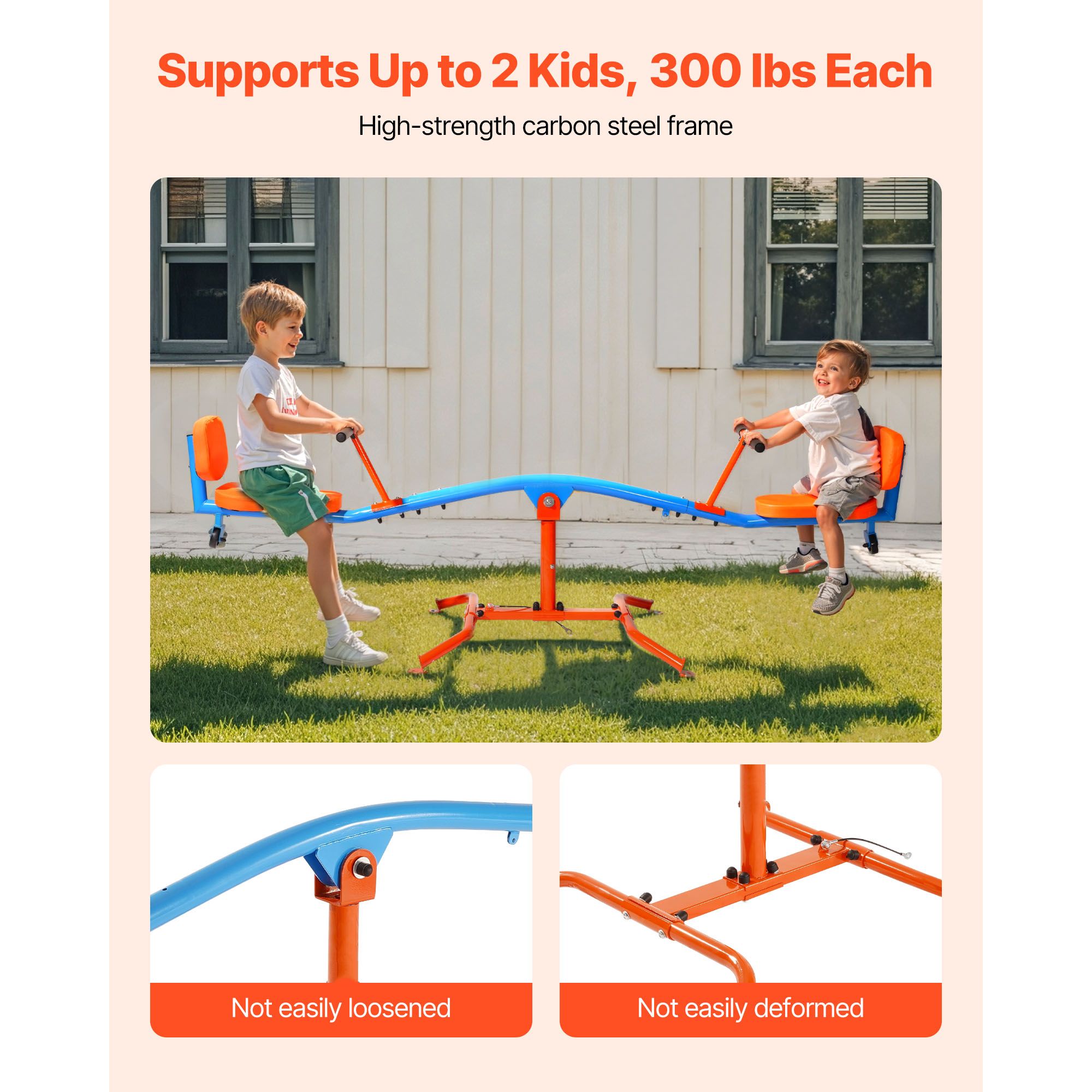 Kids Seesaw 136 kg Capacity 360 Degrees Rotating Teeter Totter Aged 3+ — image 4