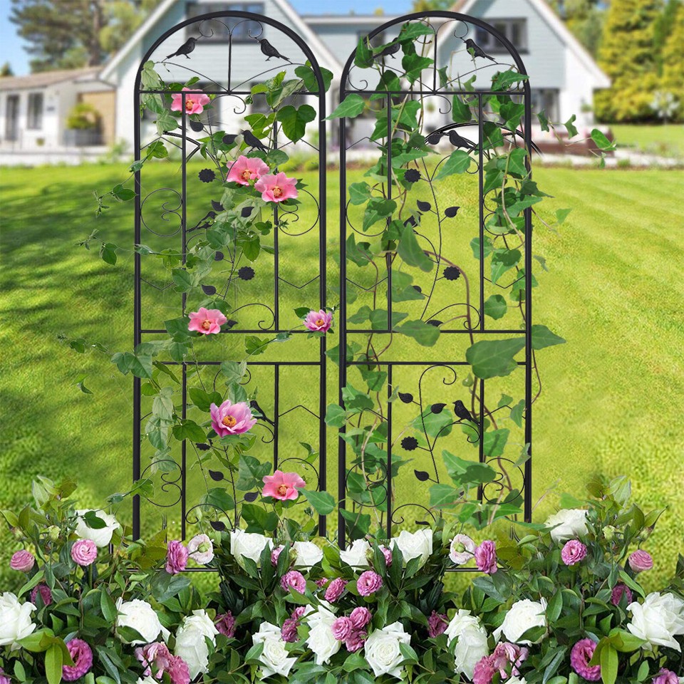Garden Trellis Climbing Plant Support Patio Wire Lattice Grid Panel Stake Fence — image 3