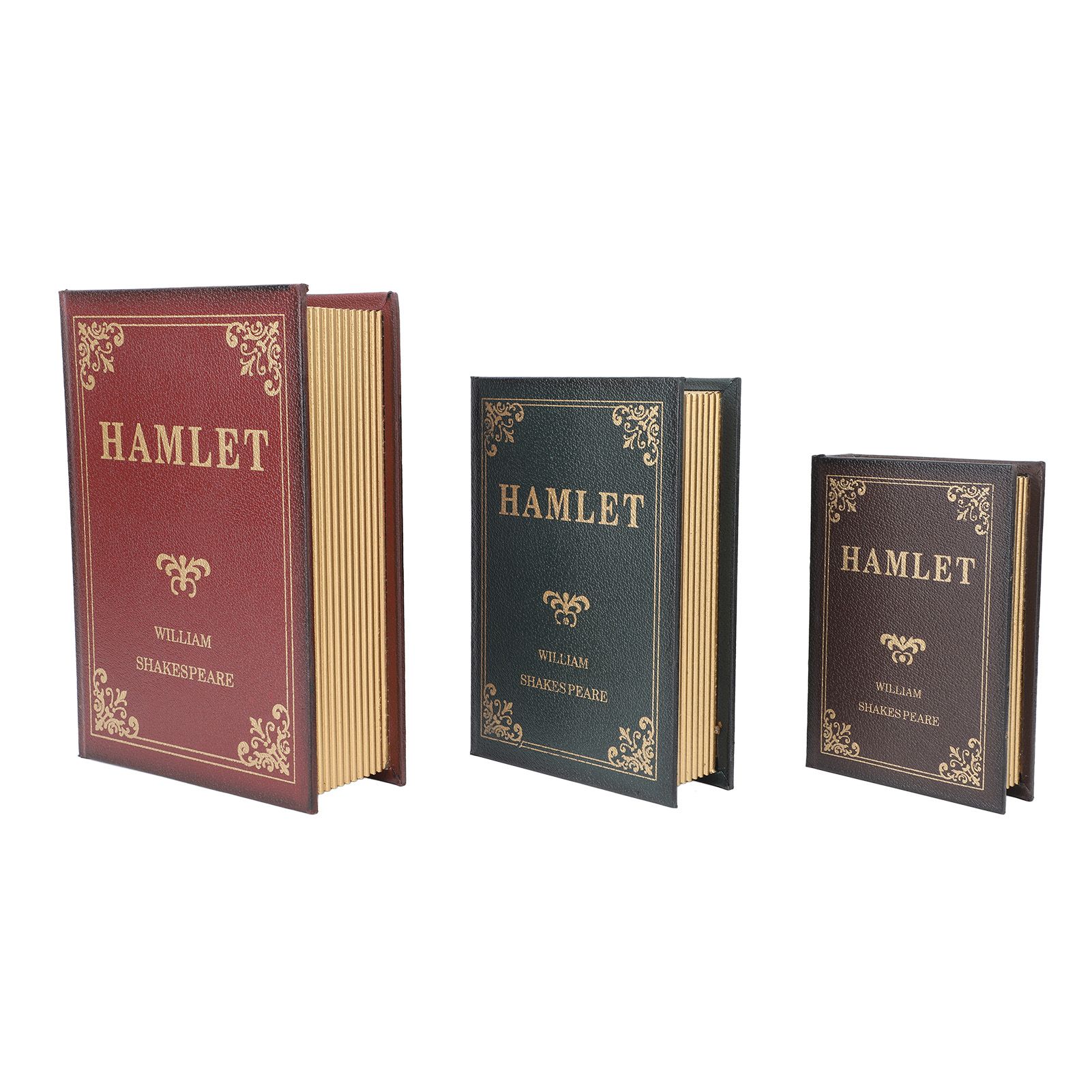 Decorative Vintage Book Shaped Trinket Storage Box Decorative Book Boxes for Office Model Photo Prop Green