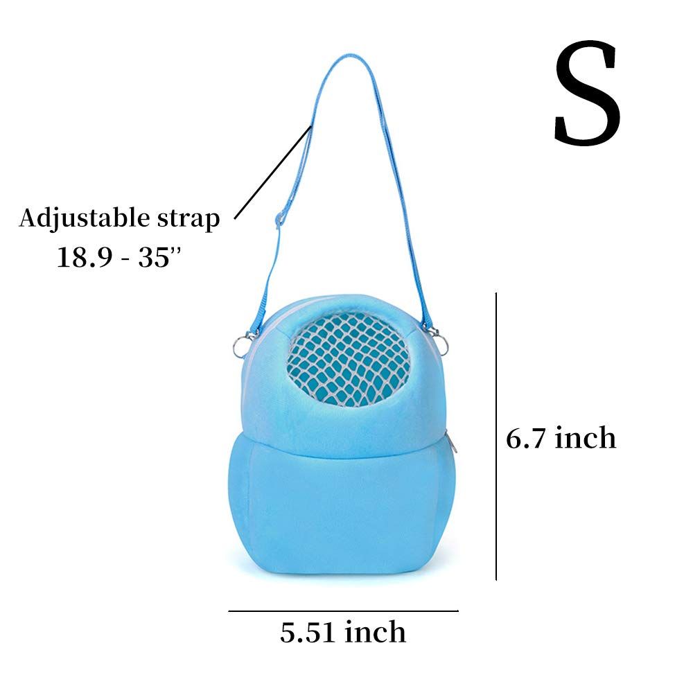 Pet Carrier Bag, Portable Outgoing Travel Handbags with Nylon Straps Small Pet Pouchfor Hamster Rat Hedgehog Rabbit (S, Blue) — image 2