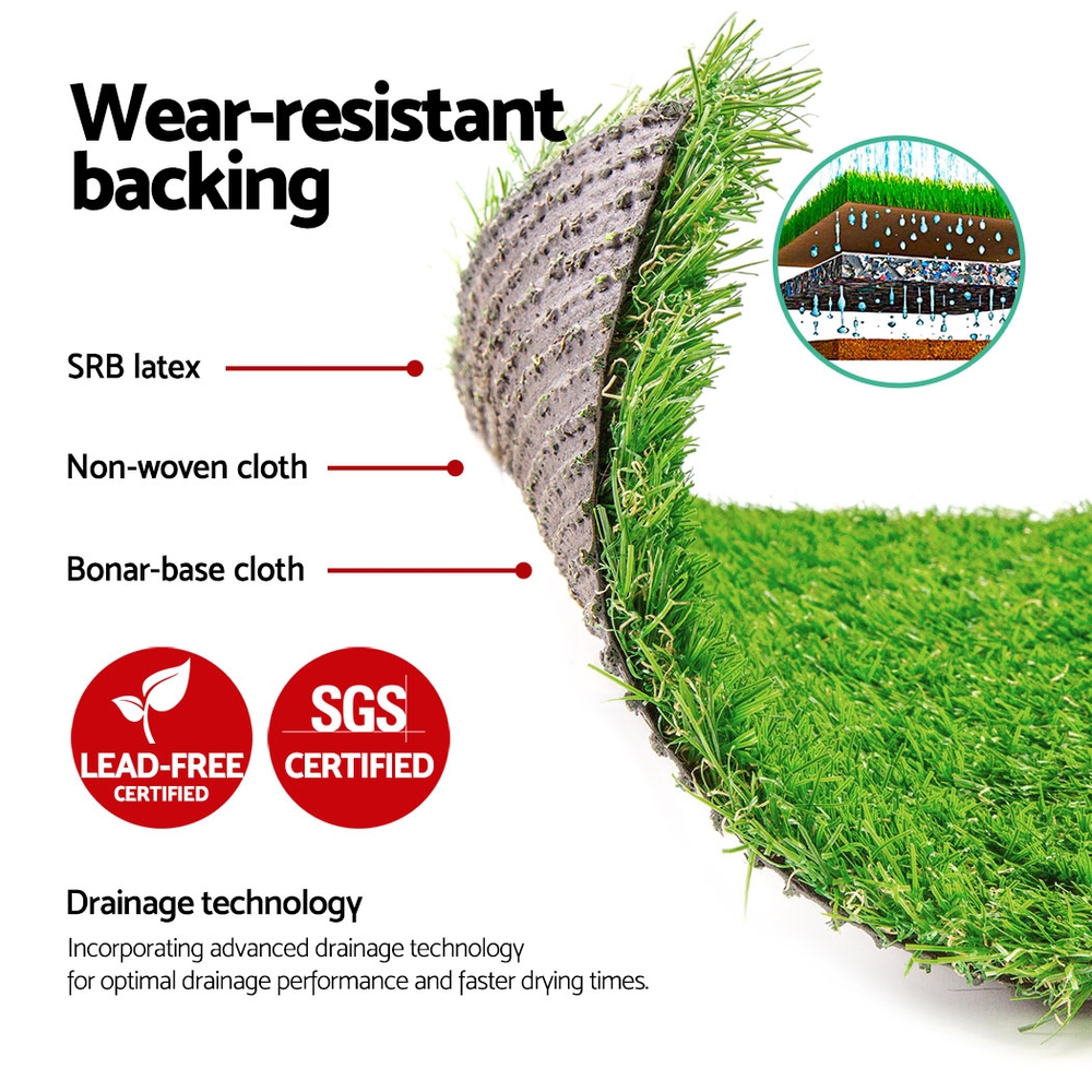 Prime Turf Artificial Grass 20mm 1mx10m Synthetic Fake Lawn Turf Plastic Plant 4-coloured โ image 6
