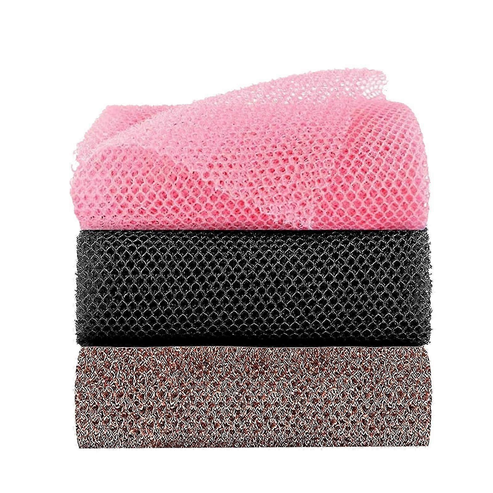 3pcs African Net Sponge, Bath Body Scrubber, Exfoliating Net