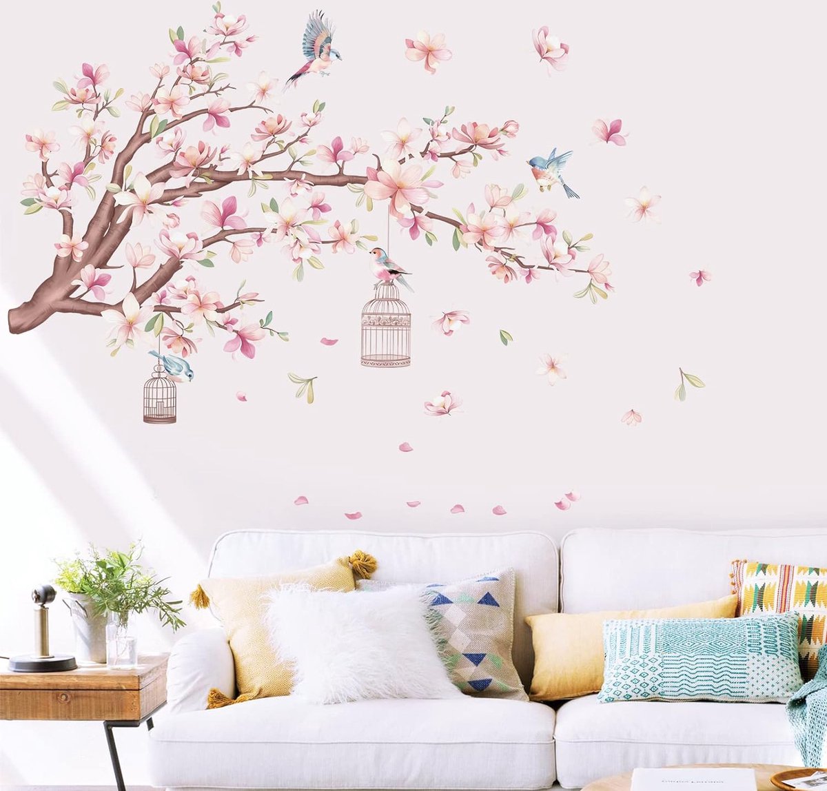 Wall sticker - living room decoration wall - Wall decoration - for living room bedroom - 30*60cm - Branch Birds Flowers Wall sticker - PVC - colorful โ image 4