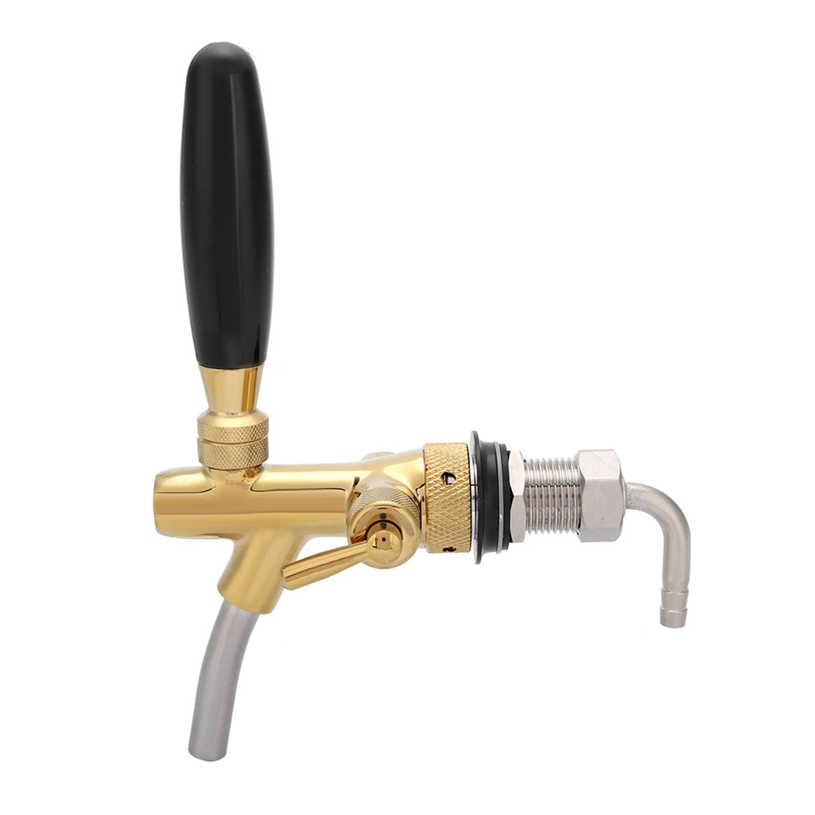 G5/8 Chrome Plating Stainless Steel Adjustable Beer Dispenser Tap Faucet for Home Bar(Gold) — image 6