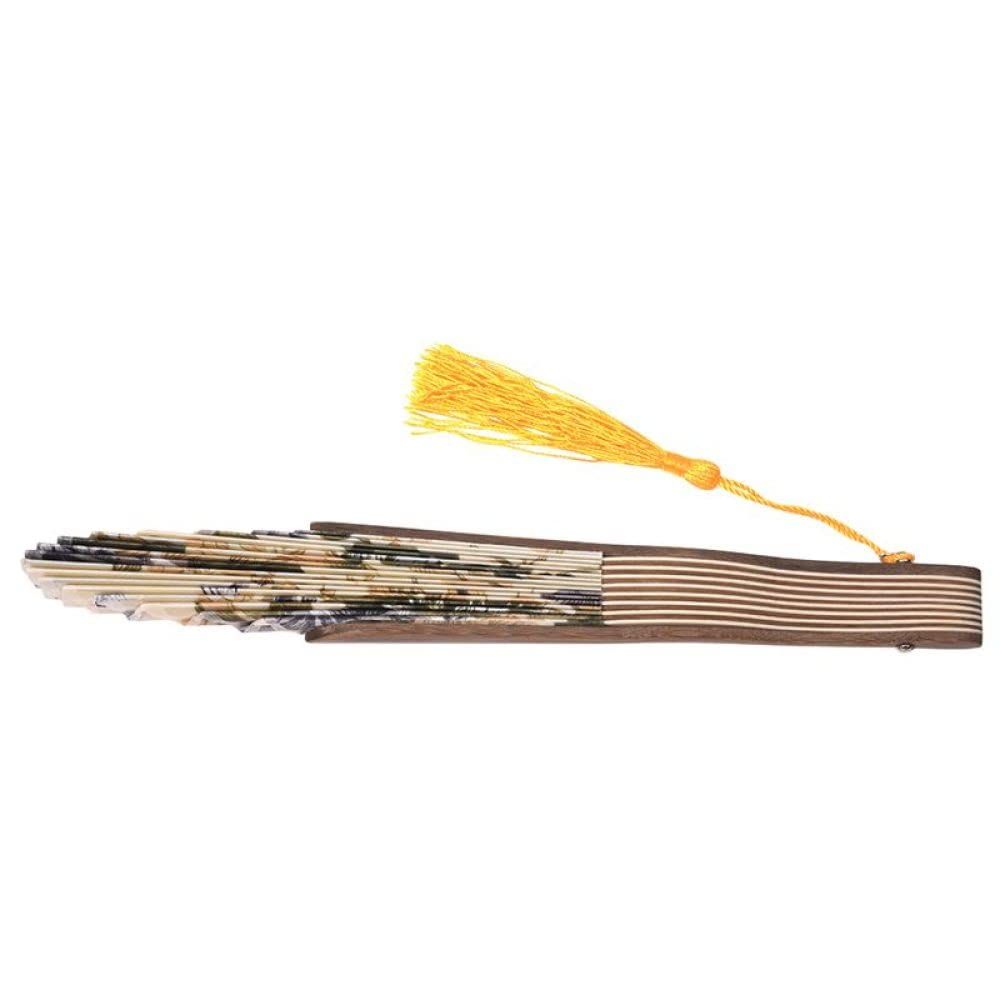 Hand Fan Retro Style Handheld Folding Fans Classic Style Peony Flower Fabric Bamboo Folding Dance Hand Fan for Party Props — image 4