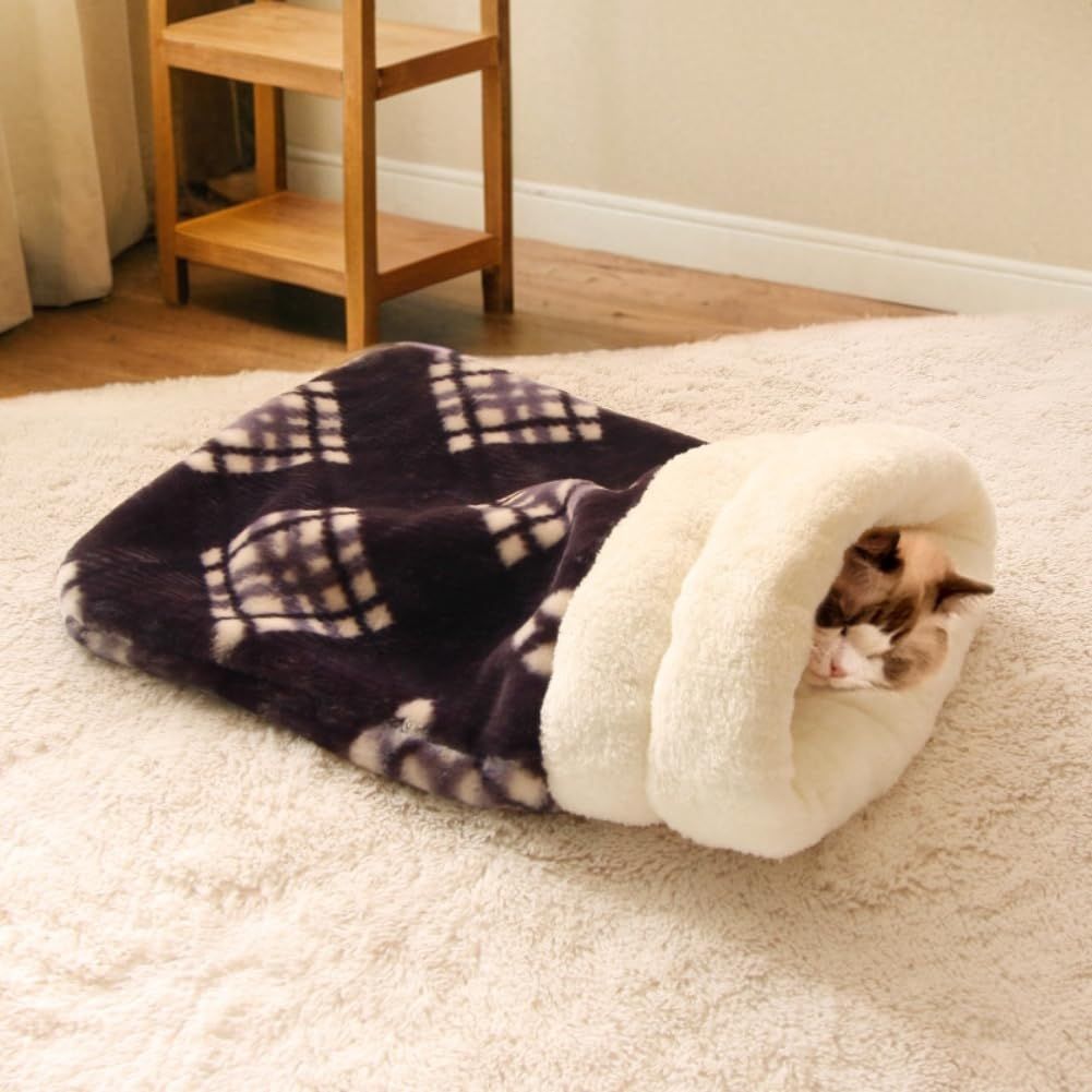Cat Bed Cave Sleeping Bag, Pet Mat Warming Pad Sack for Cats and Small Dog,Burrowing Cozy Soft Comfortable Bed(for Small and Medium Cats) — image 4