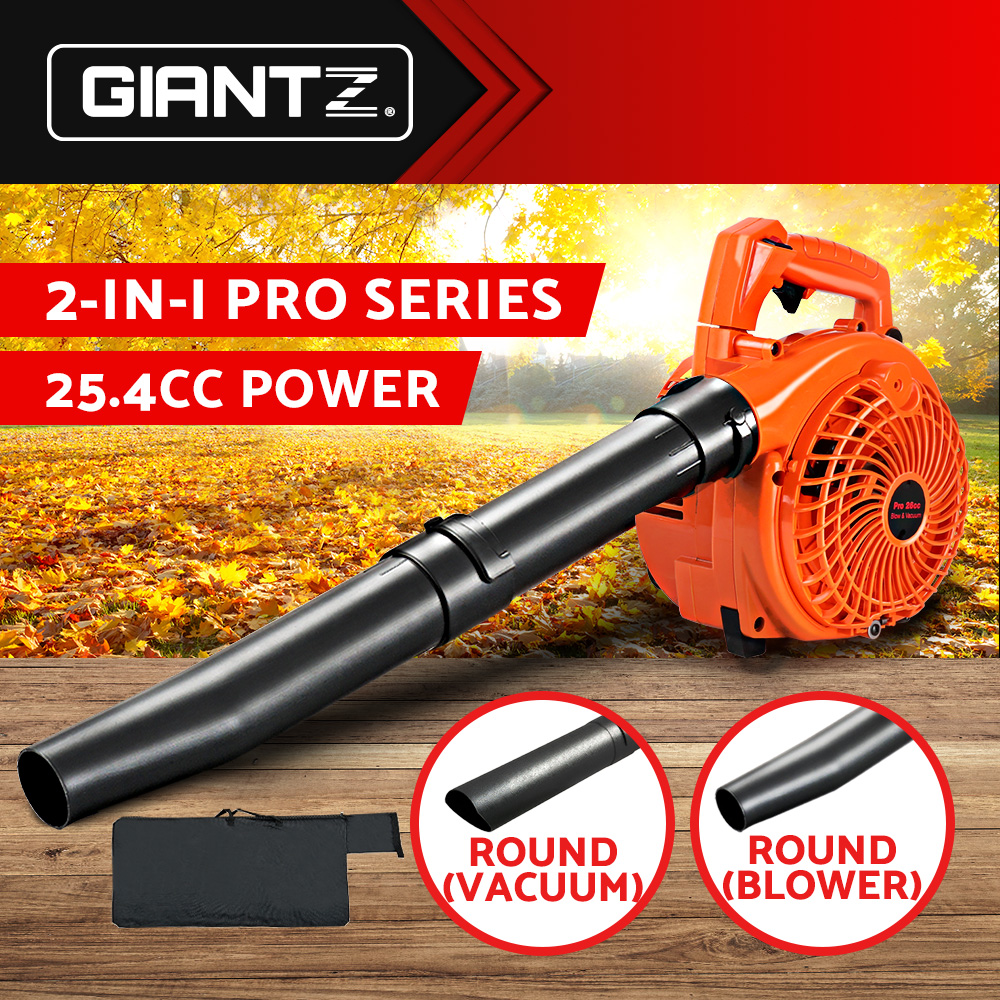 Giantz 25.4cc Petrol Leaf Blower Vacuum 2-in-1 Garden Vac Mulcher Blower Orange — image 2
