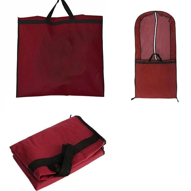 Wedding Dress Garment Bag 180cm Long Bridal Gown Storage Dustproof Cover Zipper - Wine Red โ image 4