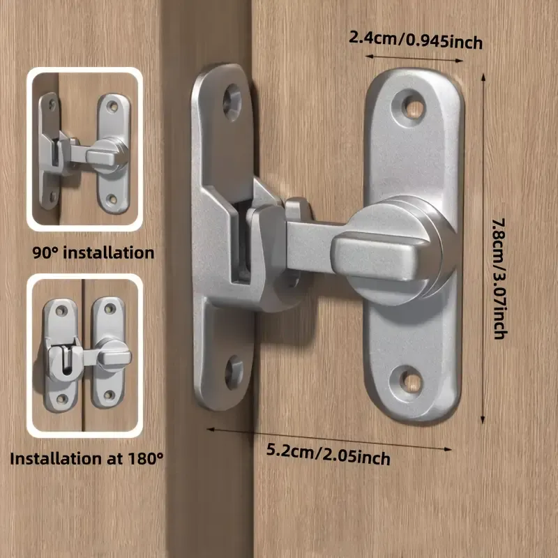 Aluminum alloy baked paint barrel bolt lock, 180° rotation universal left/right, double self-locking anti-pry, practical choice for multi-scenario — image 3