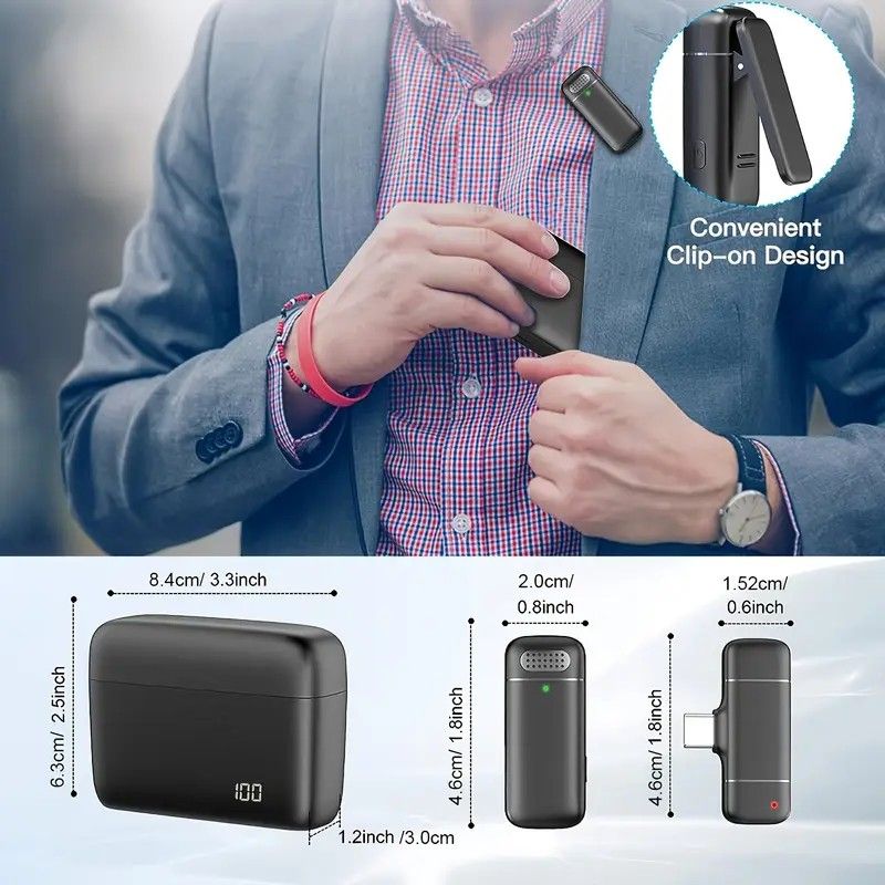 Wireless Lavalier Microphone Set: 2.4G Wireless Instant Connection, DSP Smart Noise Reduction, 84-Hour Long Battery Life, One-to-Many Full-Scenario — image 4