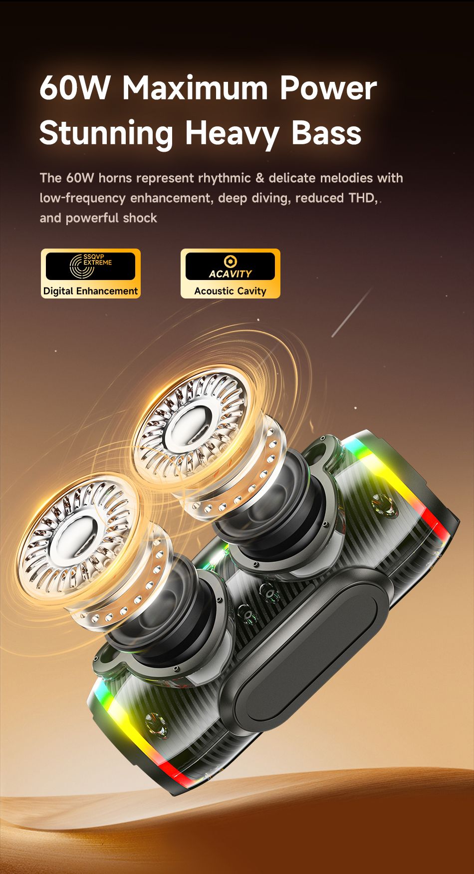 AWEI KA12 60W Outdoor Wireless Bluetooth Speaker,black โ image 5