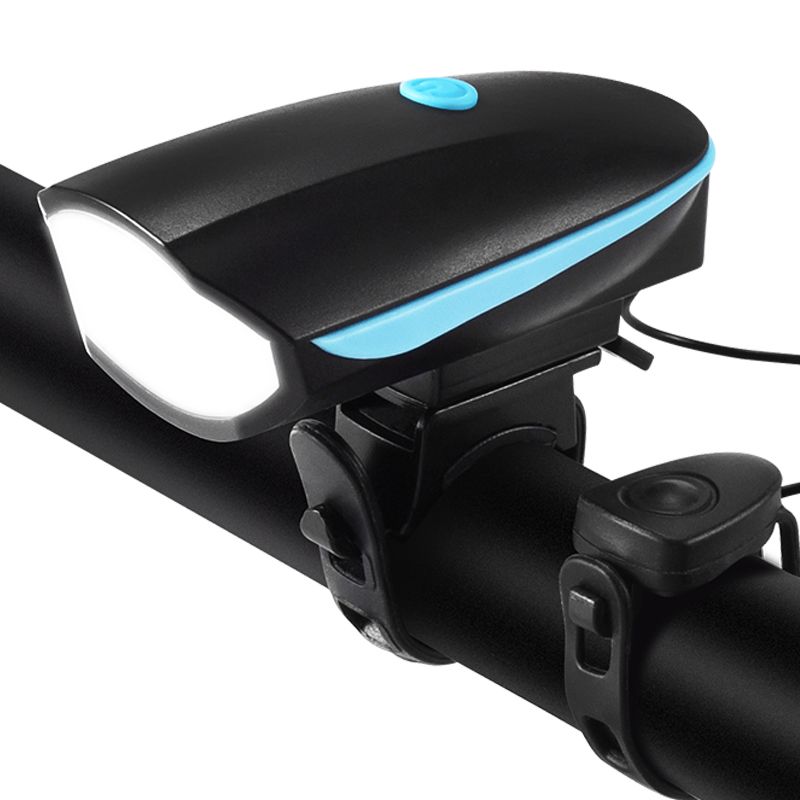 Bike Lights with Horn Set USB Rechargeable Bike Accessories for Kids Adults Waterproof Mountain, Night Riding(7588 horn headlights blue)