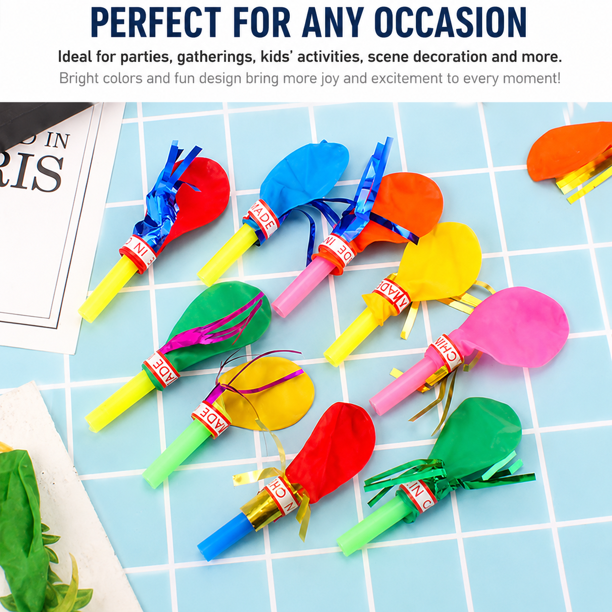 40 Piece Party Whistle and Blowout Set - 20 Whistle Balloons and 20 Party Blowers, Colourful Noise Makers for Birthdays, Celebrations and Party Bags โ image 6