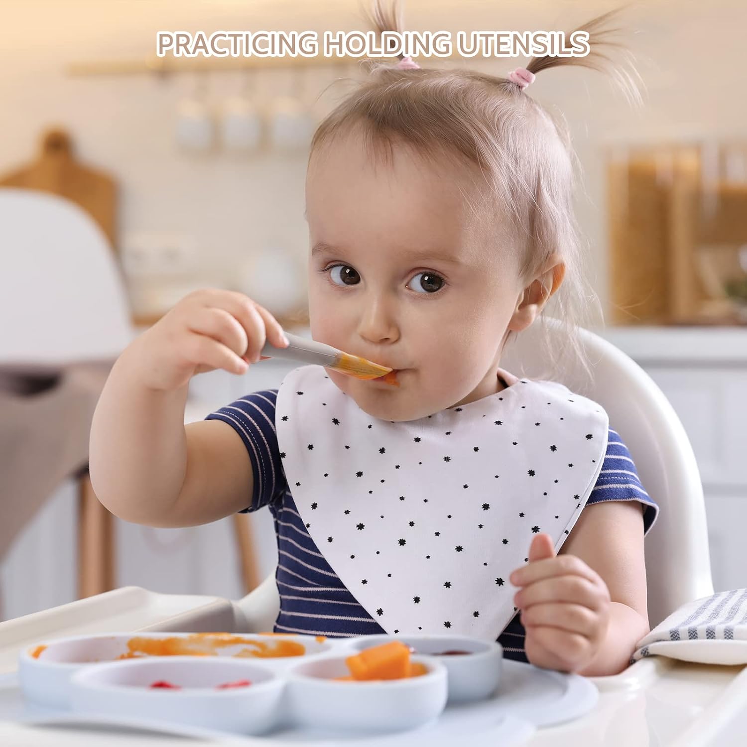 6 Pack Baby Spoons, Shorter Length for Self Feeding, First Stage Food Grade Silicone, 6+ Months, Training Dishwasher Safe & Boil-proof โ image 5