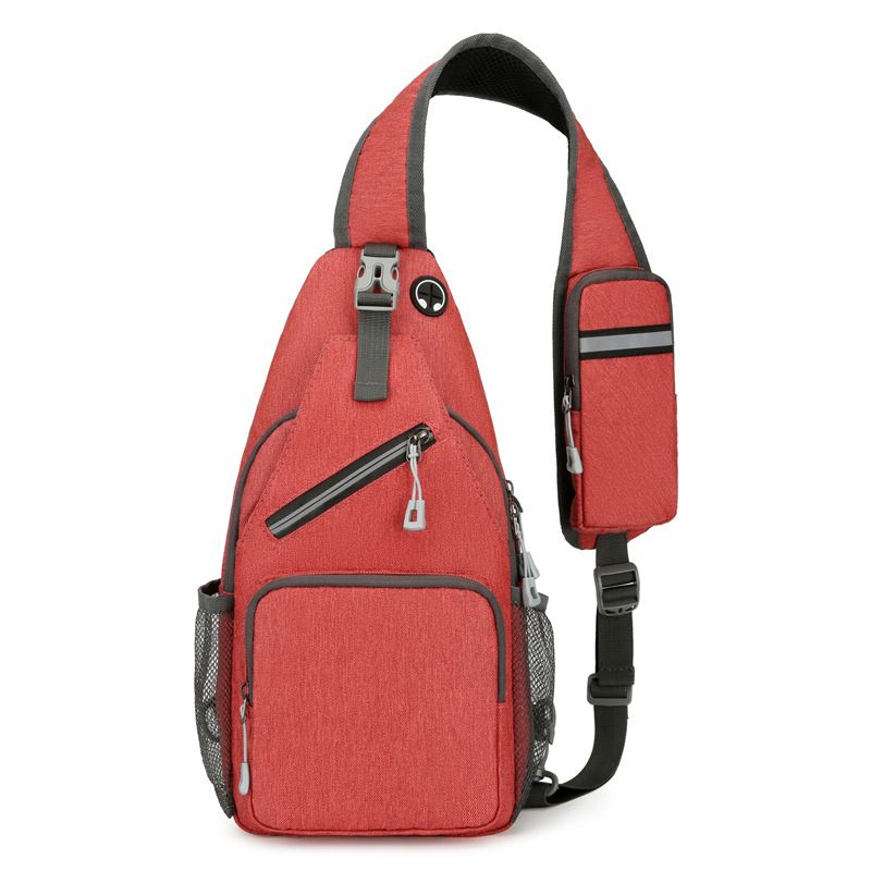 New Men's Chest Bag Lightweight Oxford Crossbody, Water-Resistant Durable Anti-Burden Shoulder Pack, Minimalist Casual Commute Cycling Sports Sling Bag(RED)
