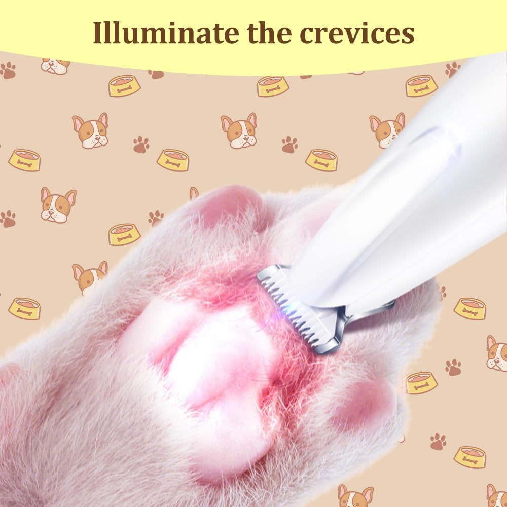 Pet Micro Precision Trimmer, Multifunctional Pet Hair Clippers for Grooming with LED Light, Low Noise Waterproof Rechargeable Pet Paw Trimmer for Pet — image 4