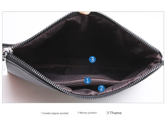 Coffee Classic Men's PU Leather Clutch Bag - Slim Business Wristlet & Travel Pouch — image 4