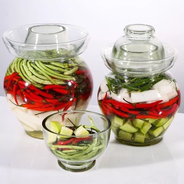Premium Chinese and Korean Fermentation Pickle Glass Jar Kimchi Sauerkraut Canisters & Jars Large 7.5L — image 2