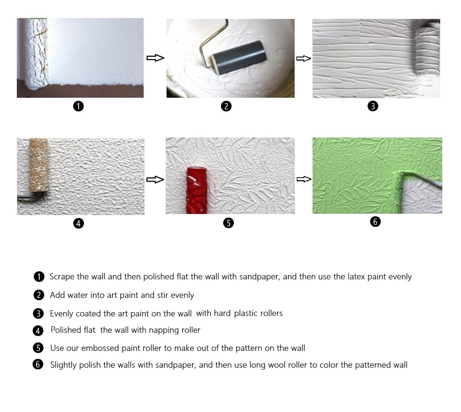 7" DIY Patterned Paint Roller Decorative Rubber Roller Decorative Art Roller Texture Roller with Plastic Handle โ image 5