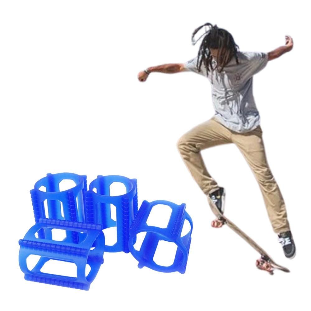 4 Pieces Skater Trick Trainers Silicone Skateboard Wheel Stop Covers Skater Skill Training Tools Black — image 4