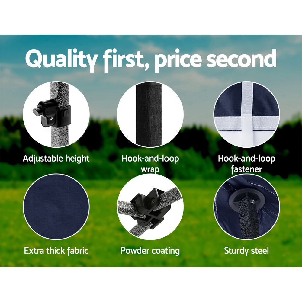 Instahut Gazebo 3x4.5 Pop Up Marquee Folding Tent Wedding Gazebos Camping Outdoor Shade Canopy Navy โ image 6