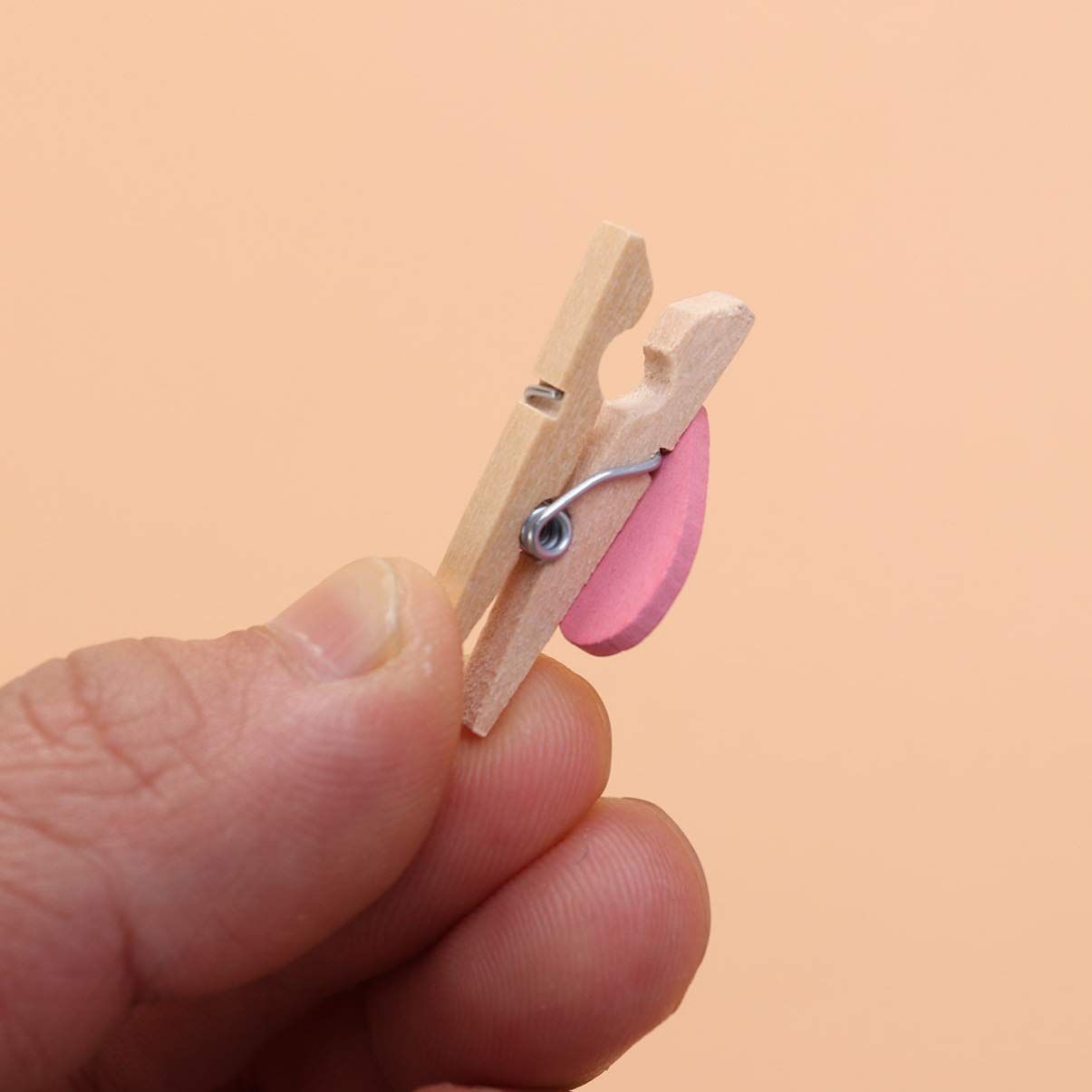 50pcs Clothes pins Mini Wooden Clips Clothespins Crafts Clips with Hearts for Wedding Party Valentines Day Decoration Photo Wood โ image 2