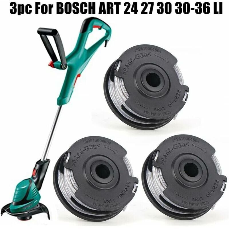 Set of 3 spools for Bosch grass trimmer Art 24 27 30 30-36 Li 18 M 1.65 mm โ image 2