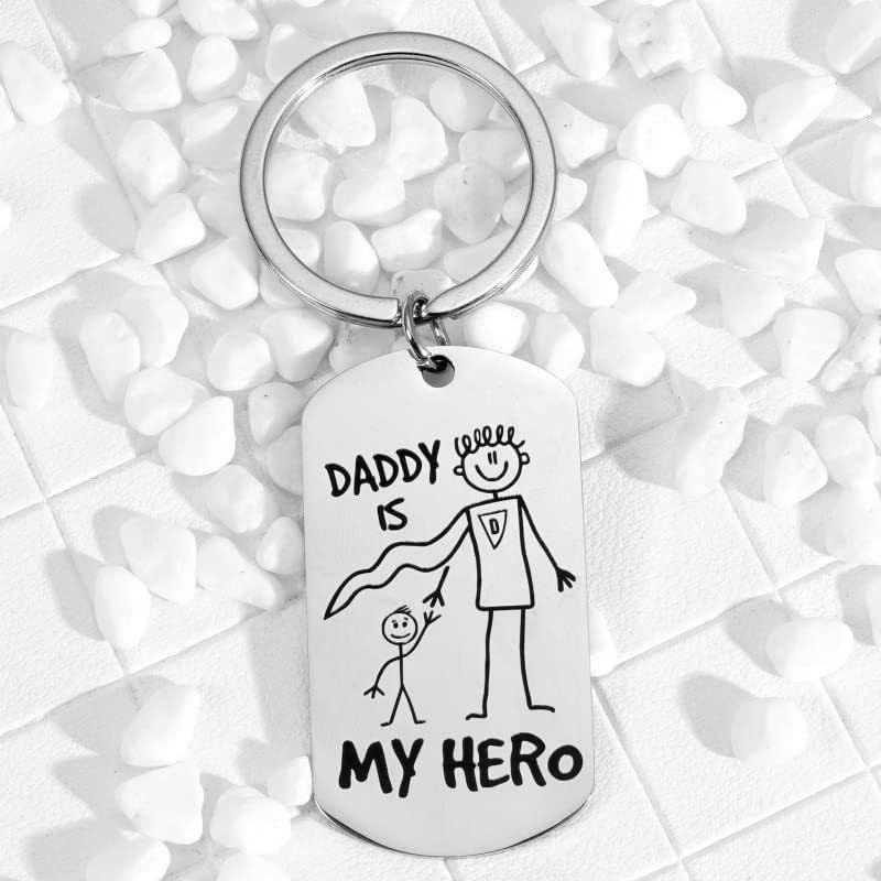 Dad Keychain for Men Cute Keychain for Car Backpack Gifts for Him Father’s Day Birthday Christmas from Son Daughter — image 2