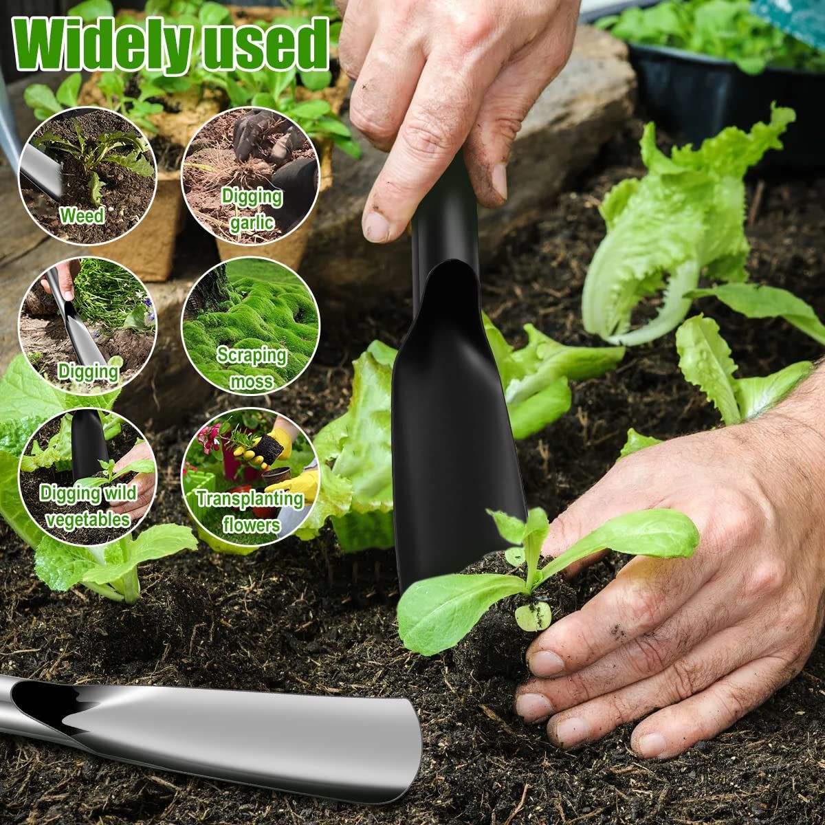 4Pcs Gardening Shovels Set Heavy-Duty Transplanter Trowel Pointed and Flat Gardening Shovels Portable Gardening Soil Scoop โ image 5
