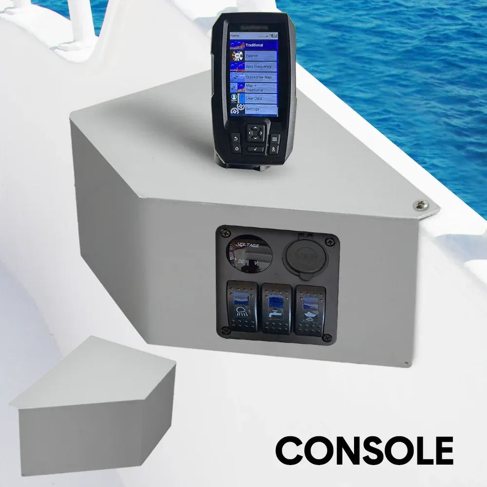 Side Console Boat Switch Panel Sounder Mount Alloy Bracket Fish Finder Mount Oxidation Aluminium — image 2