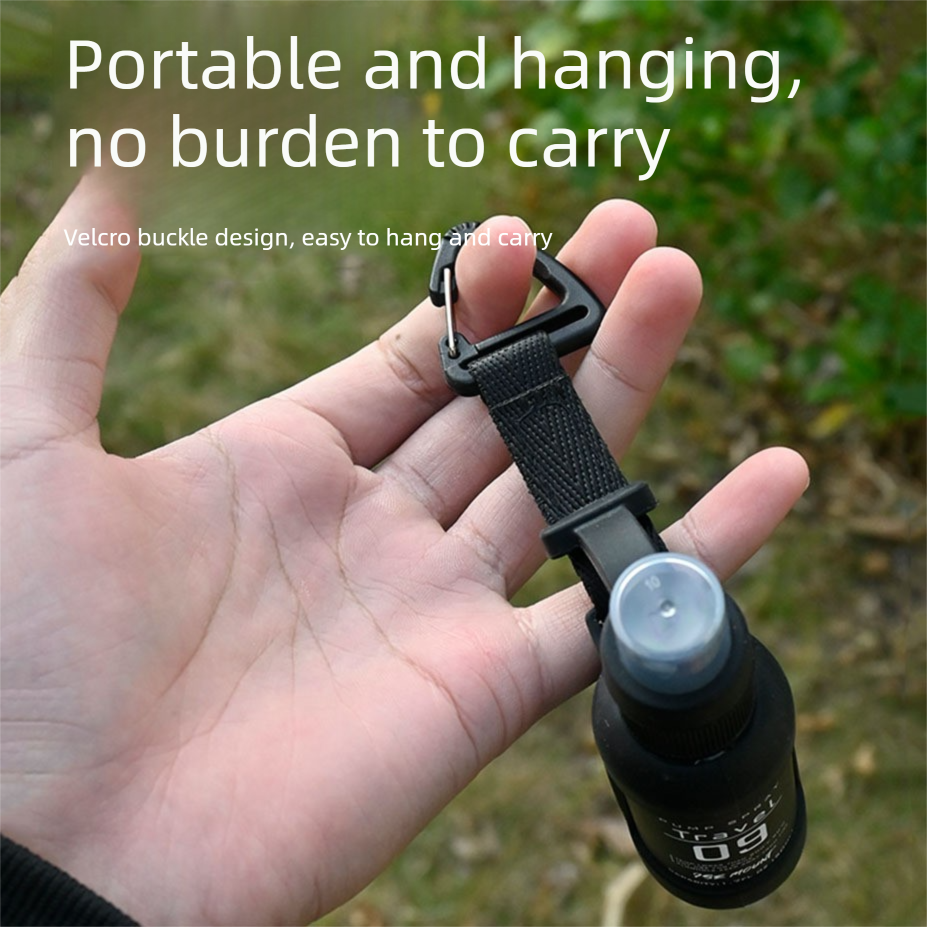2 Pack 50ml Portable Spray Bottle - Leakproof Travel Mist Sprayer with Carabiner, Fine Mist Pump for Outdoor Camping Hiking, 12cm Black โ image 4