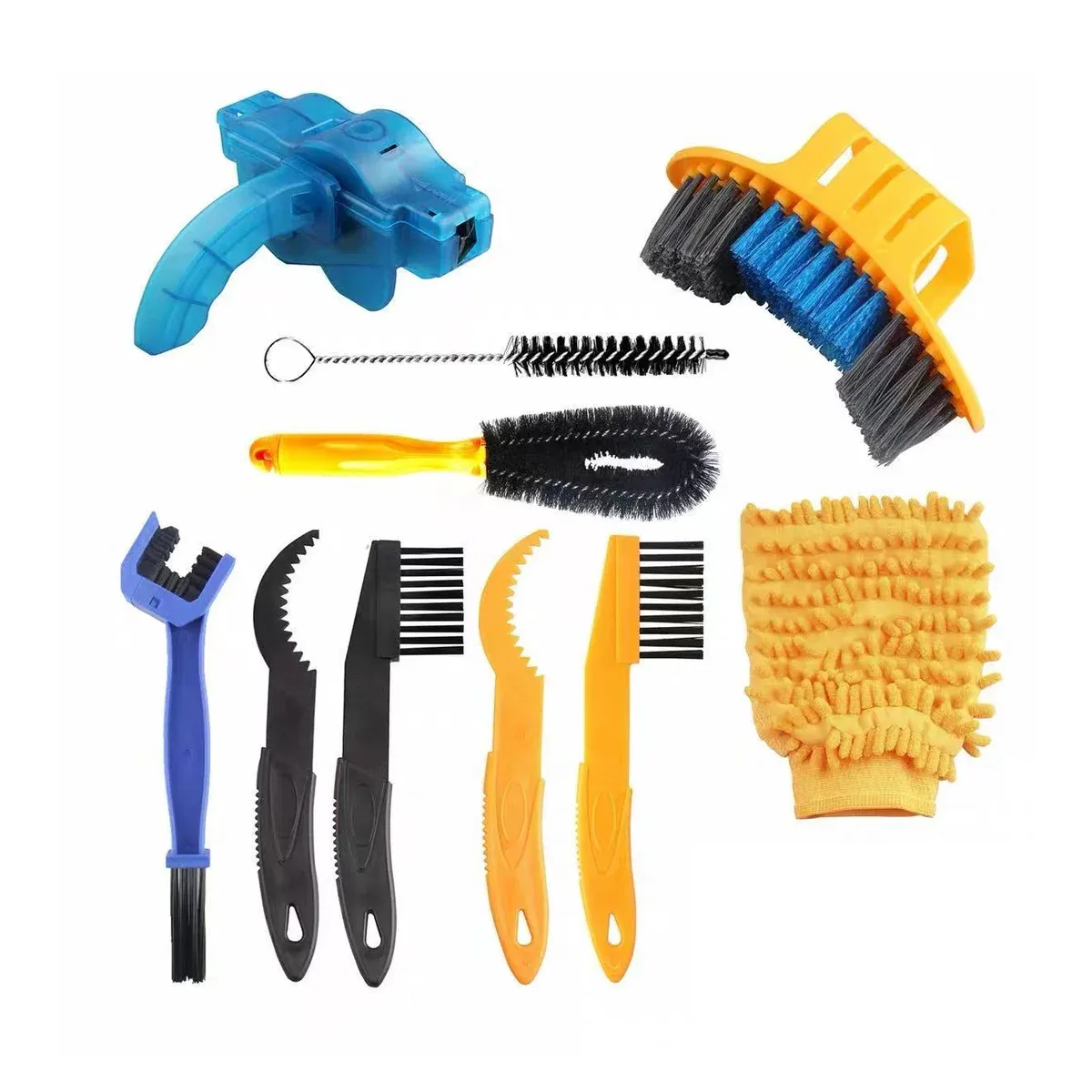 10 Piece Bike Cleaning Brush Kit Bicycle Maintenance Tool Set for Chain and Gear — image 2