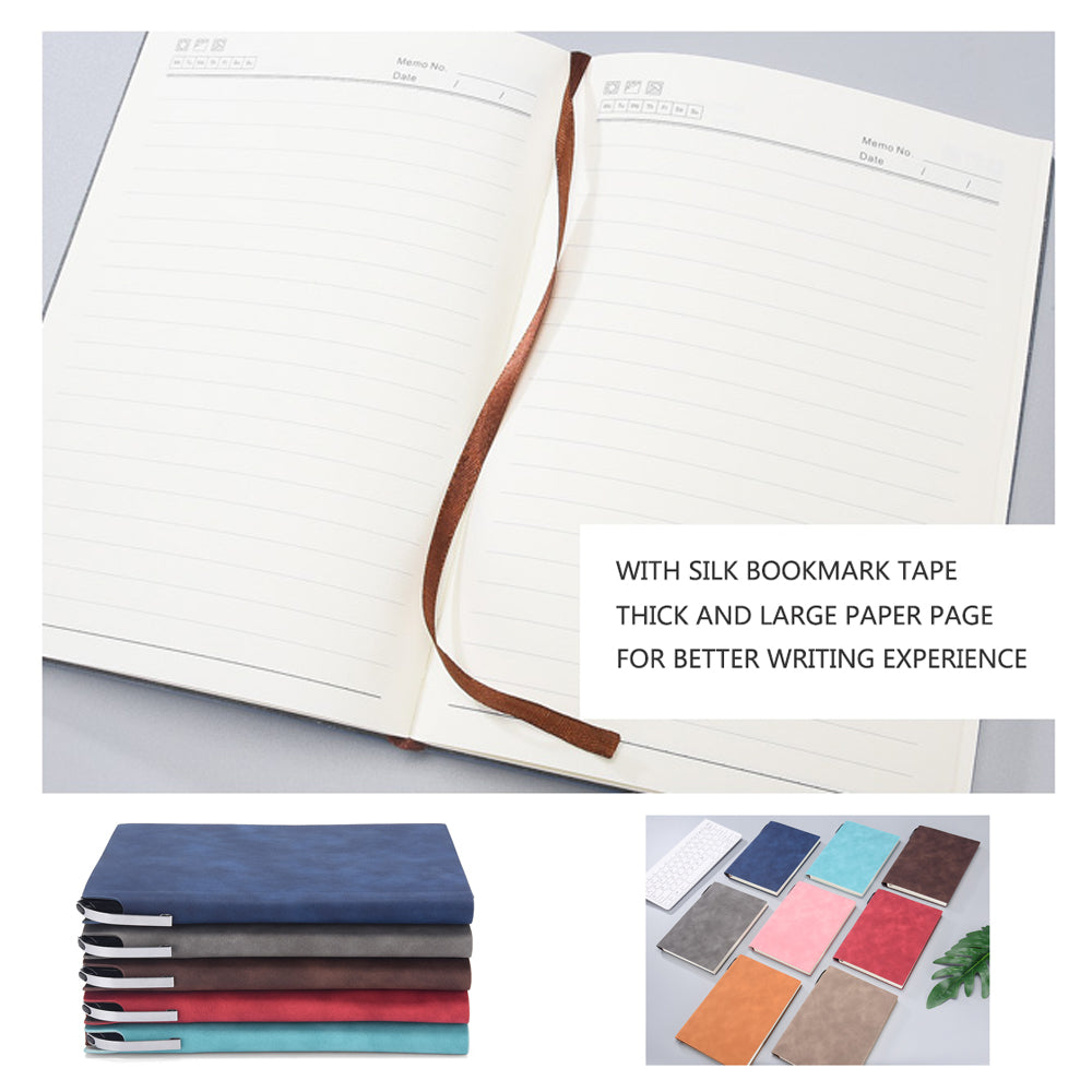 A5 200 Pages Fashion Glued PU Leather Cover Journal Travel Notebook Travellers Diary(Blue) — image 5
